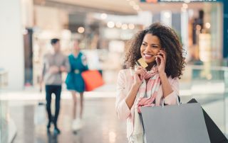 Woman shopping with credit card